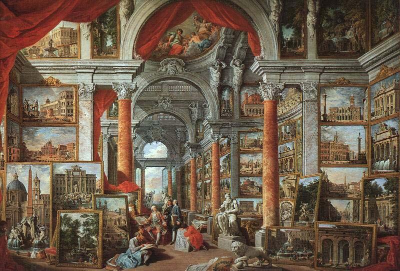 Giovanni Paolo Pannini Picture gallery with views of modern Rome oil painting picture